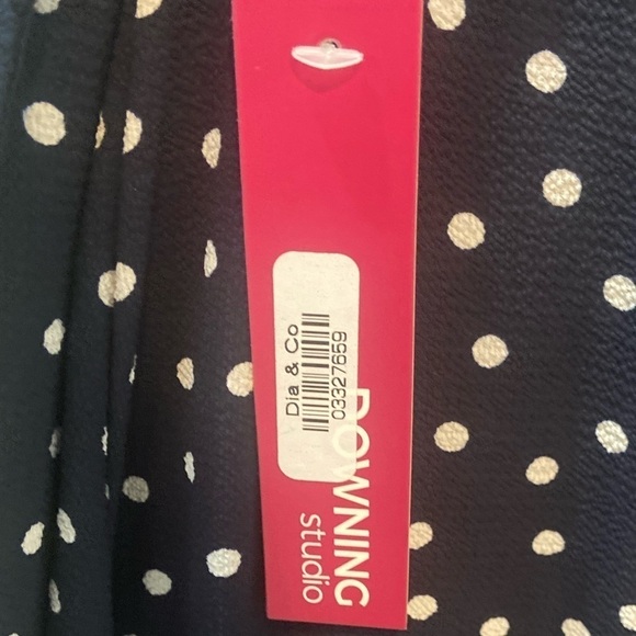 NWT Downing Studio full polka dot lined flowy skirt side tie elastic waist 3x - Picture 8 of 9